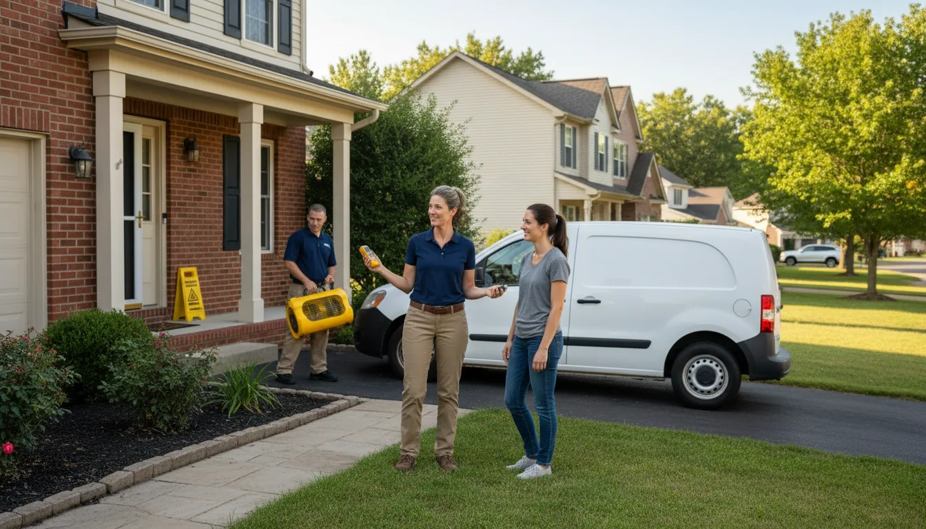 Residential water damage restoration in Villa Maria, PA